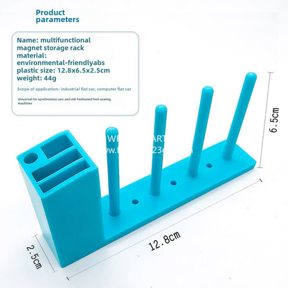 1010★Estante magnético para portabobinas para máquinas de coser, diseñado para fábricas de prendas de vestir, almacenamiento conveniente sin instalación