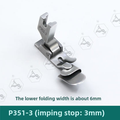 1107★  [New product] P351 non-ironing folding edge pressing foot, turtle hat under folding flat car crimping drum tool