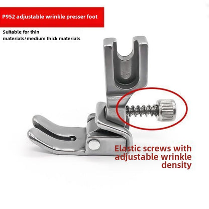 1084★  Industrial sewing machine adjustable wrinkle presser foot, fold, fold wrinkle presser foot P952 shrink all steel presser foot