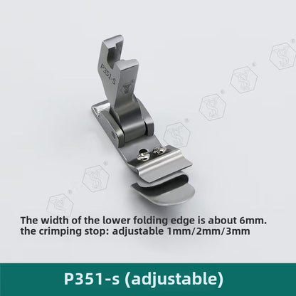 1107★  [New product] P351 non-ironing folding edge pressing foot, turtle hat under folding flat car crimping drum tool