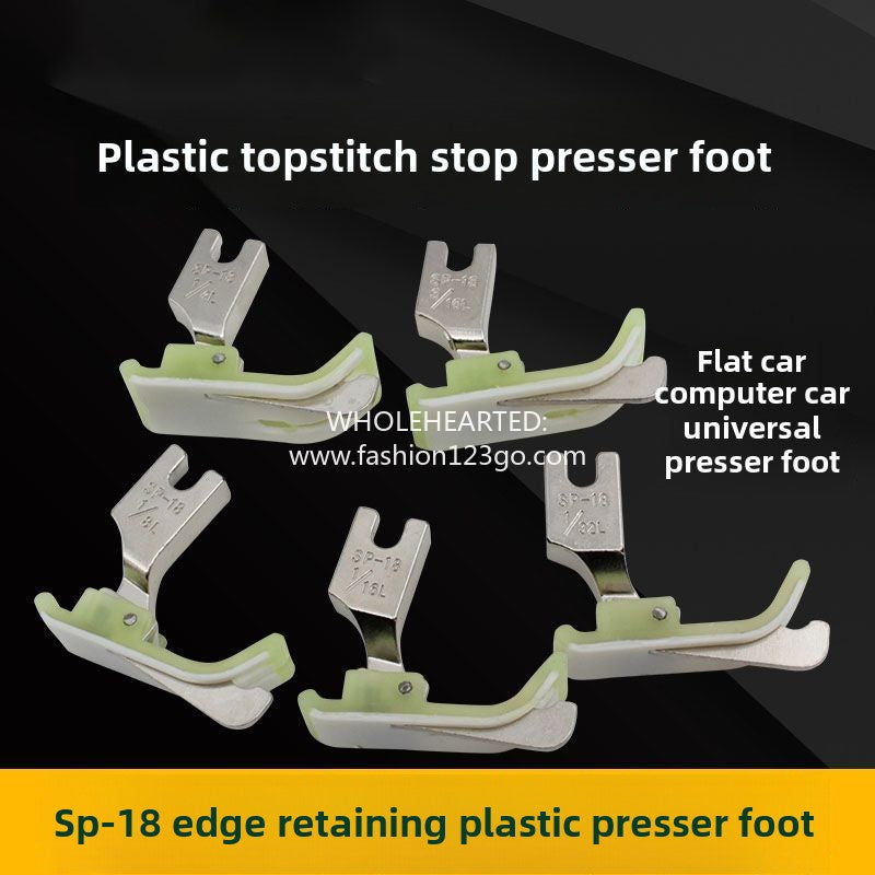 1337★  Reverse side computer car plastic side press foot, reverse side SP-18 left side press foot with knife, sewing machine accessories, stop