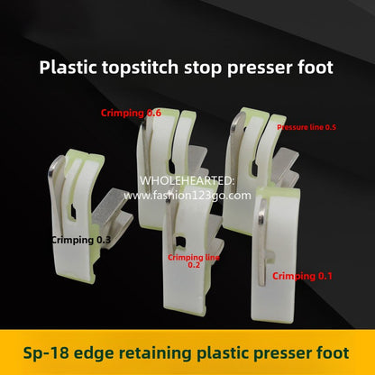 1337★  Reverse side computer car plastic side press foot, reverse side SP-18 left side press foot with knife, sewing machine accessories, stop