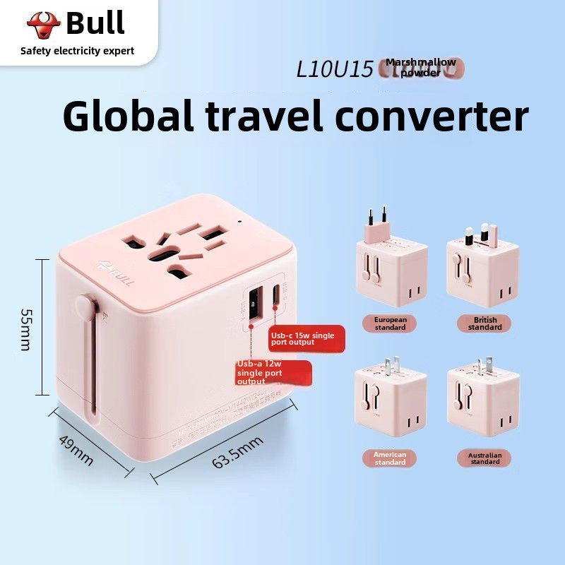 1386★  Bull Conversion Plug Global Universal International Universal Multinational British Standard Europe Korea Thailand Hong Kong Travel Socket