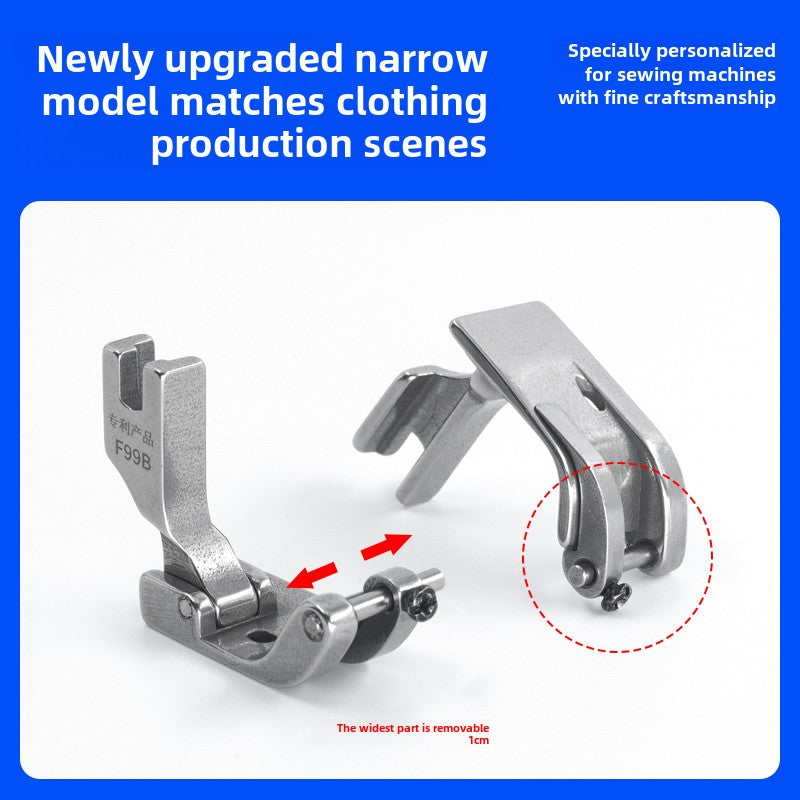 1072 Neu F99B schmaler Ober- und Hinterkragen-Nähfuß Crimp-Säumer Multifunktions-Nähfuß dünn und dick Universal-Nähmaschinenzubehör