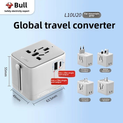 1386★  Bull Conversion Plug Global Universal International Universal Multinational British Standard Europe Korea Thailand Hong Kong Travel Socket