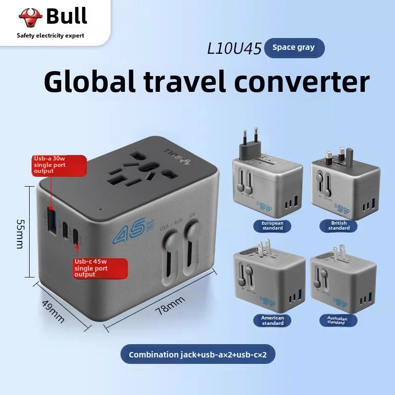 1386★  Bull Conversion Plug Global Universal International Universal Multinational British Standard Europe Korea Thailand Hong Kong Travel Socket