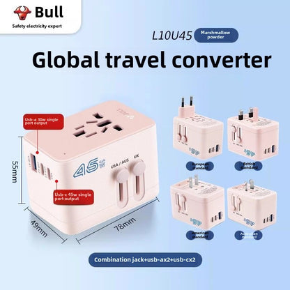 1386★  Bull Conversion Plug Global Universal International Universal Multinational British Standard Europe Korea Thailand Hong Kong Travel Socket