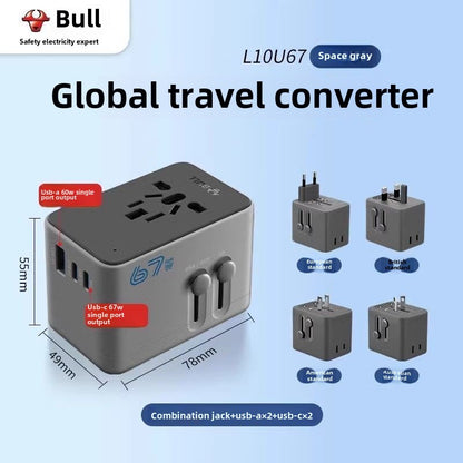 1386★  Bull Conversion Plug Global Universal International Universal Multinational British Standard Europe Korea Thailand Hong Kong Travel Socket