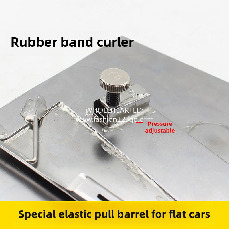 1354★  Handmade custom computer flat car rubber band pull drum crimping device, pull rubber band hemming device Adjustable rubber band special pull drum