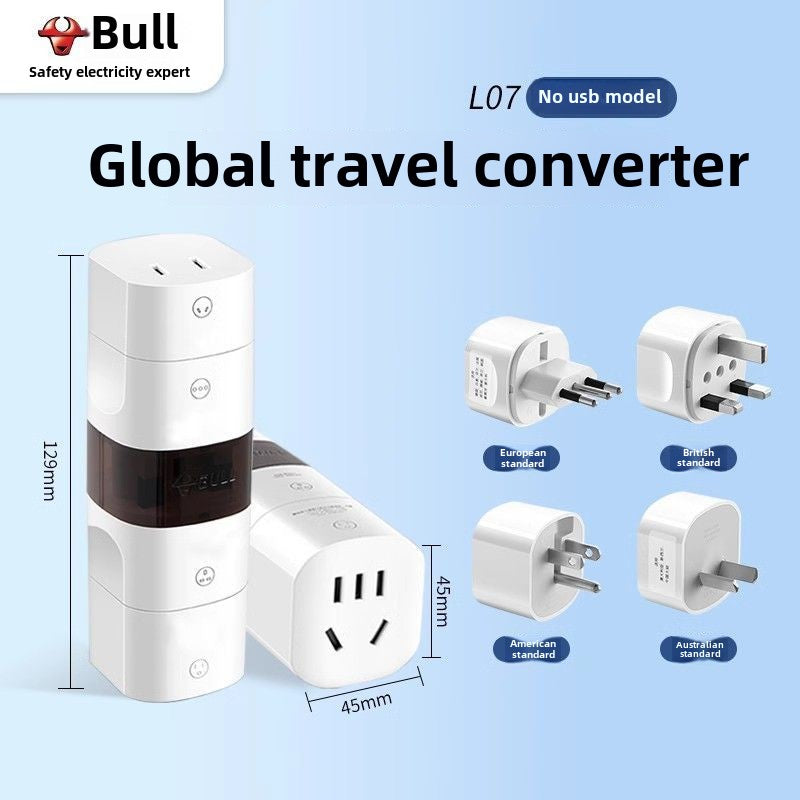 1386★  Bull Conversion Plug Global Universal International Universal Multinational British Standard Europe Korea Thailand Hong Kong Travel Socket