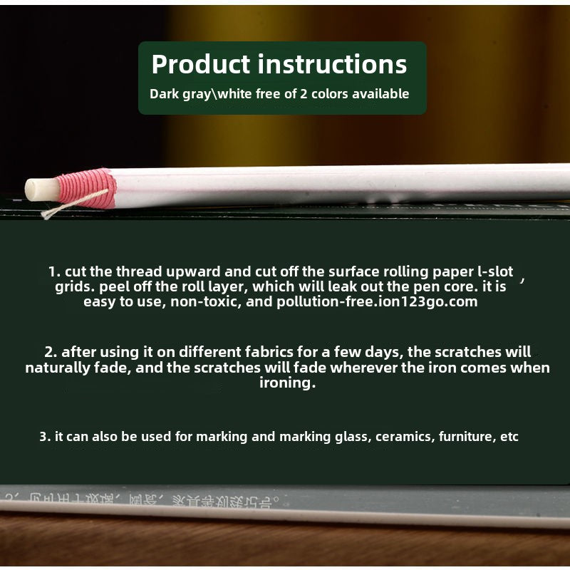 1121★  No-cutting invisible strokes, powder strokes, gas-dissipating white pull lines, crayons disappear at high temperature, clothing and clothing leather points