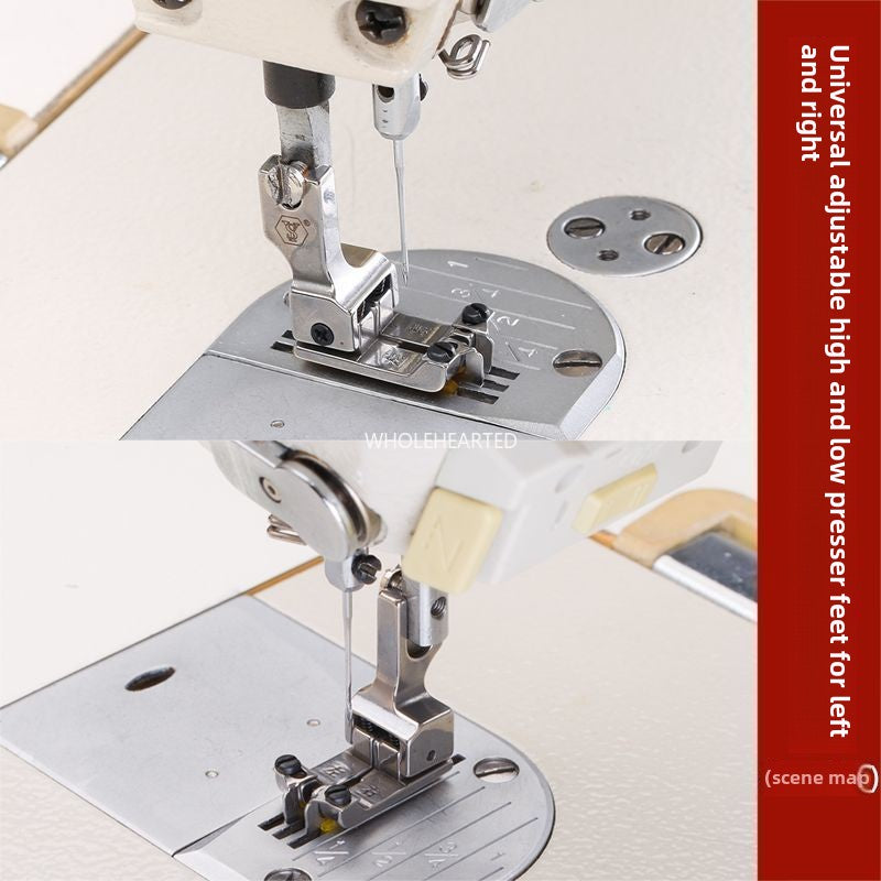 1060  Computer flat car universal new adjustable left and right high and low stops, presser foot rib positioning, multi-purpose pressing thread sewing