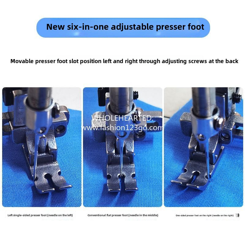 1091★  New flat car six 6-in-1 presser foot multi-function presser foot multi-adjustment left and right unilateral rib positioning wrinkle