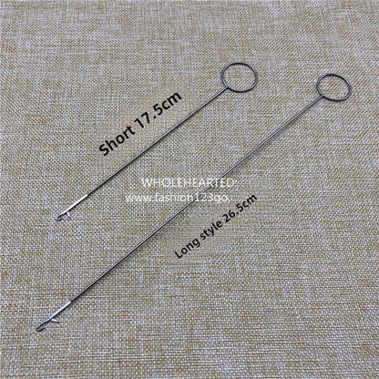 1109★  crochet stainless steel full set of super long crochet tape turner DIY rope threading tool anti-ear crochet tape threading needle