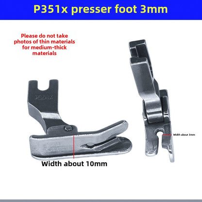 1261★  Sewing machine accessories [P351X] All-steel presser foot flat car presses bright and dark line thick material presser foot specifications are complete