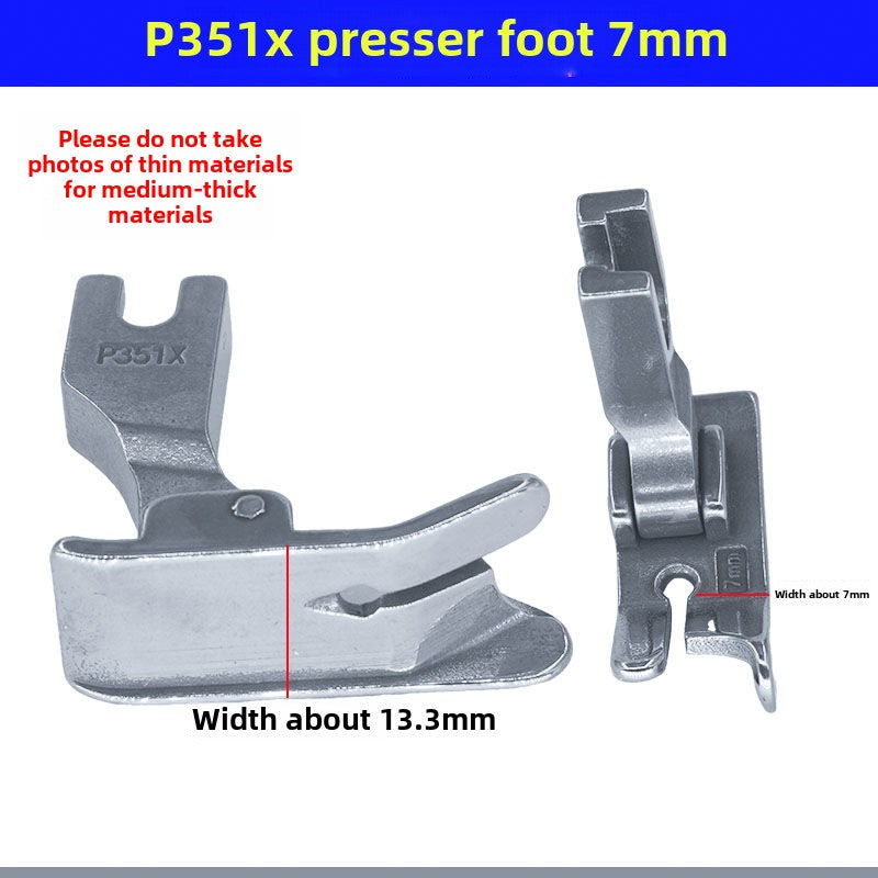 1261★  Sewing machine accessories [P351X] All-steel presser foot flat car presses bright and dark line thick material presser foot specifications are complete