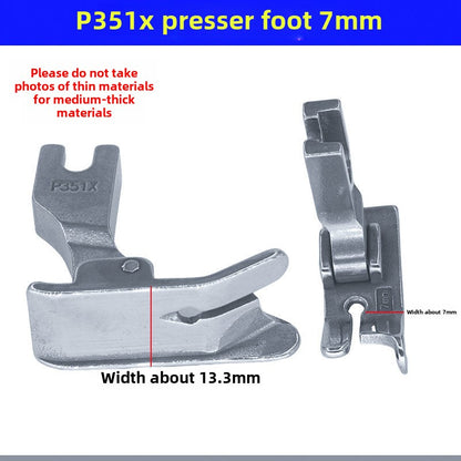 1261★  Sewing machine accessories [P351X] All-steel presser foot flat car presses bright and dark line thick material presser foot specifications are complete